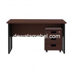 Meja Kantor Ukuran 140 - EXPO MP 140 + MP M03 / Mahogany 